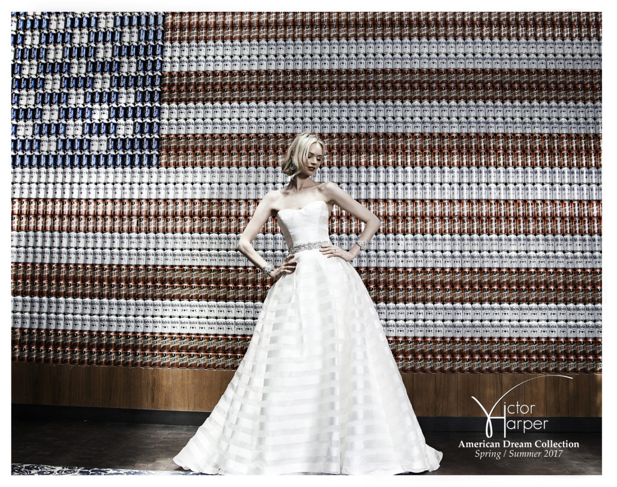 high Fashion model wearing Victor Harper wedding dress photograph taken at the dream hotel in NYC for a campaign by Michael William Paul